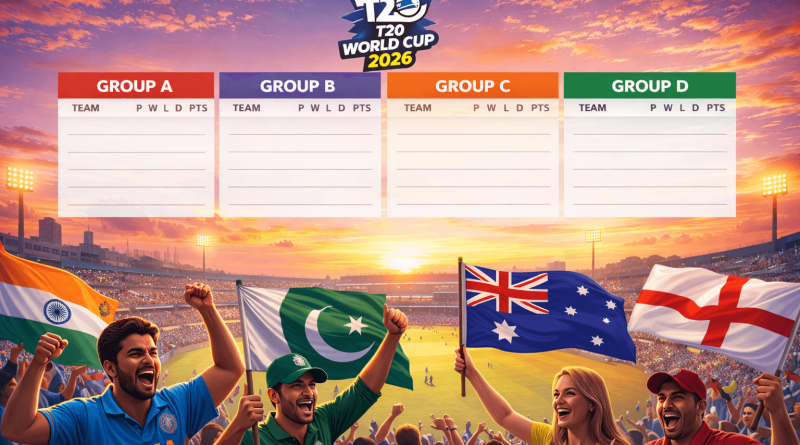ICC T20 World Cup 2026 Points Table | Live Standings