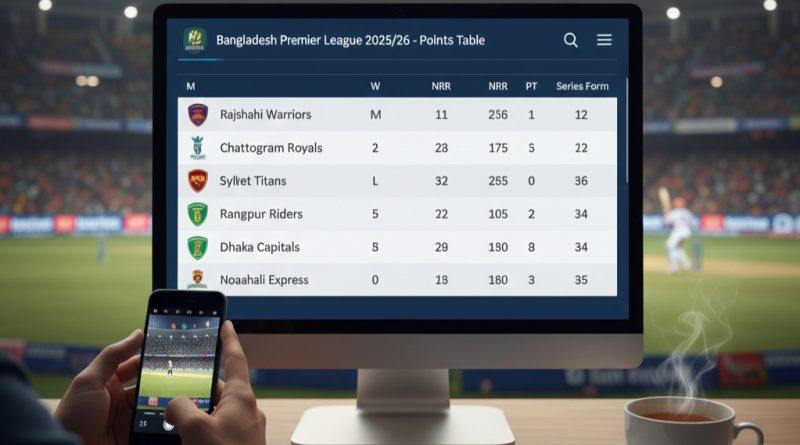 বিপিএল ২০২৬ পয়েন্ট টেবিল