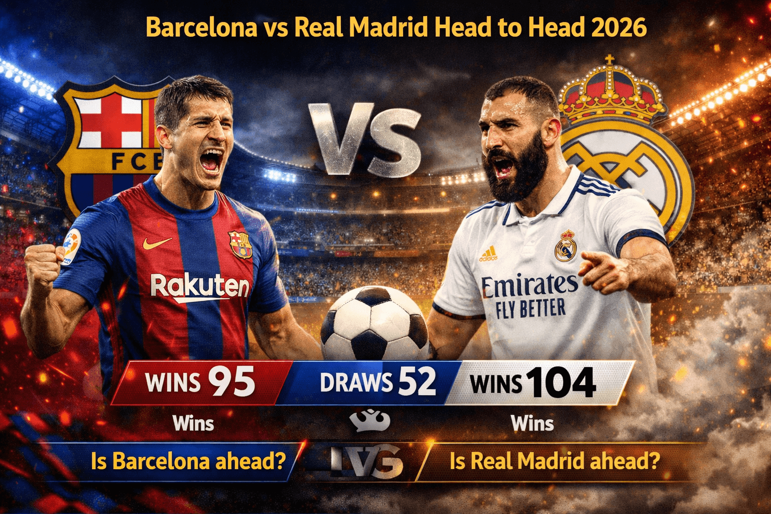 বার্সেলোনা বনাম রিয়াল মাদ্রিদ হেড টু হেড পরিসংখ্যান: ফুটবলের শ্রেষ্ঠত্বের লড়াই
