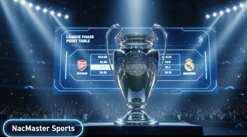 ইউয়েফা চ্যাম্পিয়ন্স লিগ ২০২৬ পয়েন্ট টেবিল